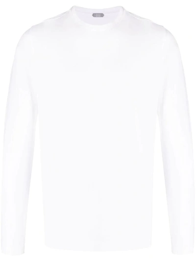 Shop Zanone Long Sleeves T-shirt Clothing In White