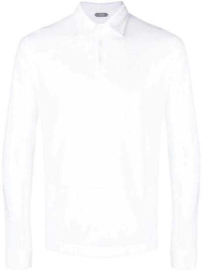 Shop Zanone Long Sleeves Polo Clothing In White