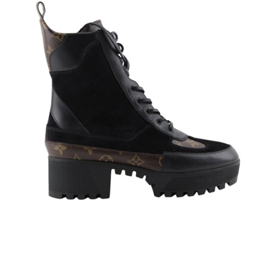 Pre-owned Louis Vuitton Wmns Laureate Platform Desert Boot 'noir' In Black