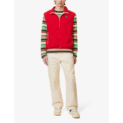 Shop Icecream Mens Red Skate Cone Funnel-neck Fleece Gilet