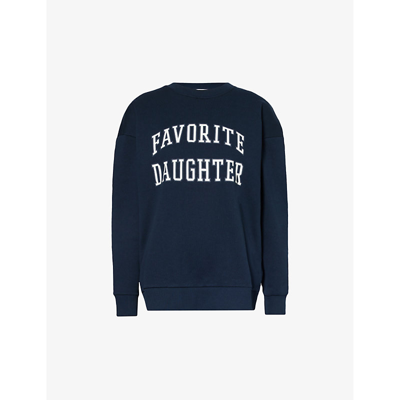 Shop Favorite Daughter Women's Collegiate Red Collegiate Logo-print Cotton-jersey Sweatshirt