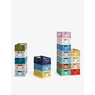 Shop Hay Colour Stackable Small Recycled-plastic Crate 26cm X 17cm In Mint