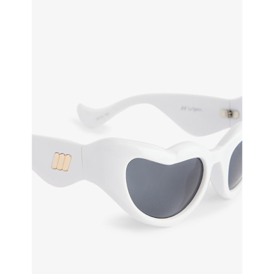 Shop Le Specs Womens White Fast Love Heart-frame Plastic Sunglasses