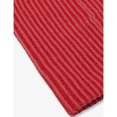 Shop The Elder Statesman Men's Rosehip Red Ribbed-knit Cashmere Beanie