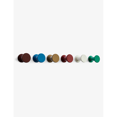 Hay Dark Brown Bolt Round Powder Coated-steel Wall Hooks Pack Of Two In Dark Brown