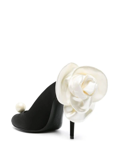 Shop Magda Butrym Peep Toe Mules In Satin Shoes In Black