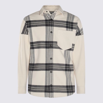 Shop Palm Angels White Cotton Shirt In Off White Anthracite