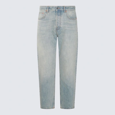 Shop Valentino Blue Cotton Jeans