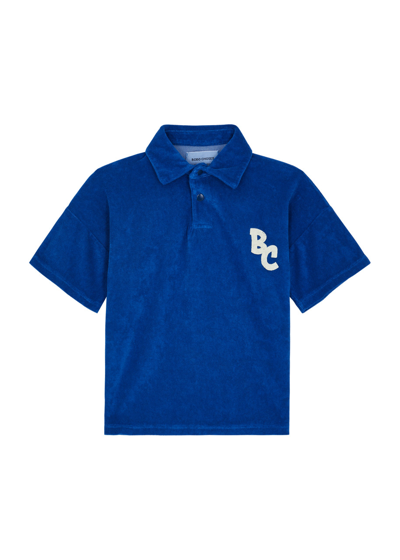 Shop Bobo Choses Kids Logo-print Terry Polo Shirt (2-10 Years) In Blue