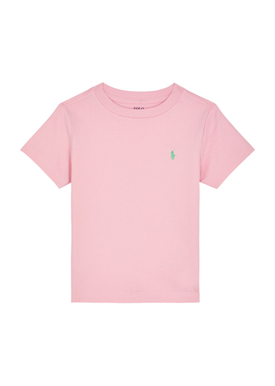 Shop Polo Ralph Lauren Kids Logo-embroidered Cotton T-shirt (1.5-6 Years) In Pink