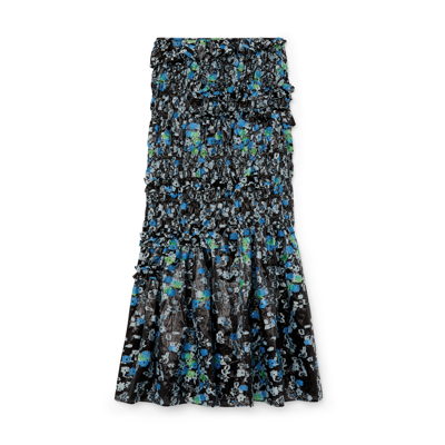 Shop Cecilie Bahnsen Vianca Skirt In Black,aqua