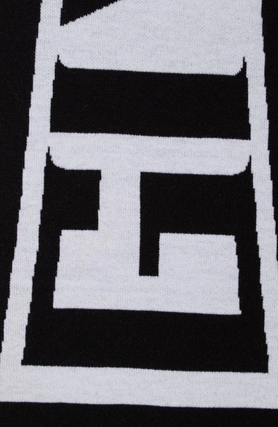 Shop Givenchy Logo Jacquard Wool Football Scarf In Black White