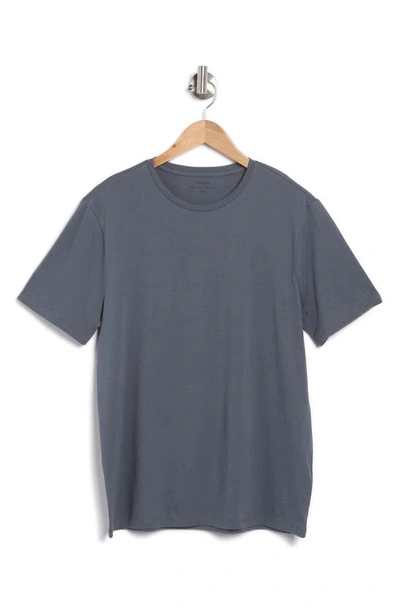 Shop Vince Pima Cotton Crewneck T-shirt In Night Blue
