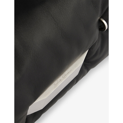 Shop Rick Owens Griffin Logo-plaque Padded Leather Bag In Black