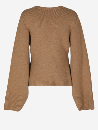 Pre-owned Khaite Wool Pullover In Camel Color