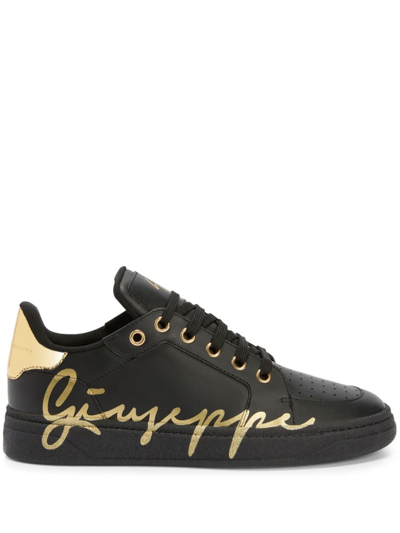 Shop Giuseppe Zanotti Sneakers Logo In Black  