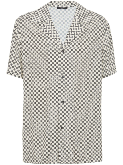 Shop Balmain 'monogram' Shirt In White