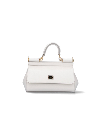 Shop Dolce & Gabbana 'sicily' Small Bag In White