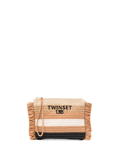 Shop Twinset Striped Pochette In Multi