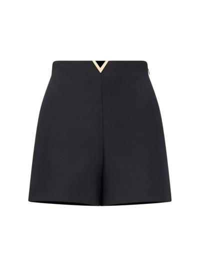 Shop Valentino 'v Gold' Shorts In Black  