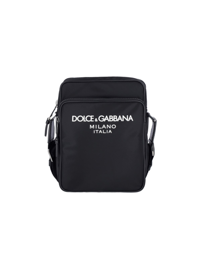 Shop Dolce & Gabbana Logo Shoulder Bag In Black  