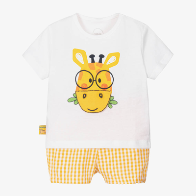 Shop Boboli Baby Boys Yellow Giraffe Shorts Set