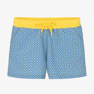 Shop Tutto Piccolo Boys Blue & Yellow Paw Print Swim Shorts