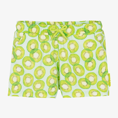 Shop Tutto Piccolo Boys Green Kiwi Print Swim Shorts