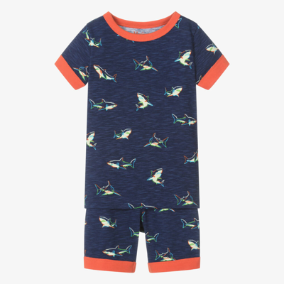 Shop Hatley Boys Navy Blue Cotton Sharks Pyjamas