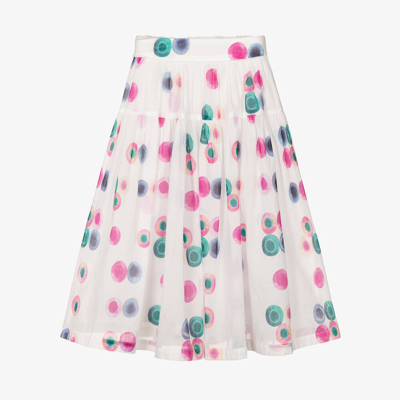 Shop Chloé Girls White Organic Cotton Fusion Skirt