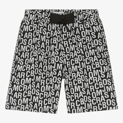 Shop Marc Jacobs Teen Boys Black Graphic Print Swim Shorts