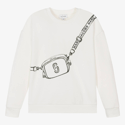Shop Marc Jacobs Teen Girls White Snapshot Bag Sweatshirt In Ivory