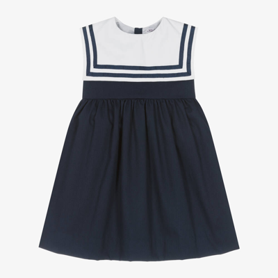 Shop Kidiwi Girls Navy Blue Cotton Sailor Dress