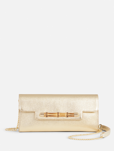 Shop Talbots Metallic Leather Bamboo Clutch - Gold - 001