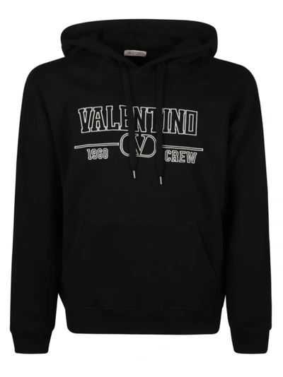 Shop Valentino 1960 Logo Hoodie In Black