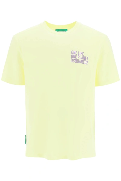 Shop Dsquared2 One Life T-shirt In Dusty Lemonade (yellow)