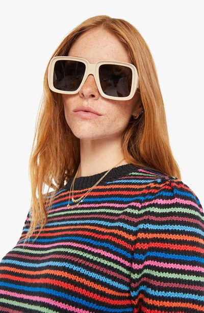 Shop Mother The Powder Puff Stripe Short Sleeve Sweater In Lite Bright