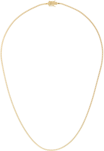 Shop Tom Wood Gold Square Chain Necklace In 925 Silver/9k Gold