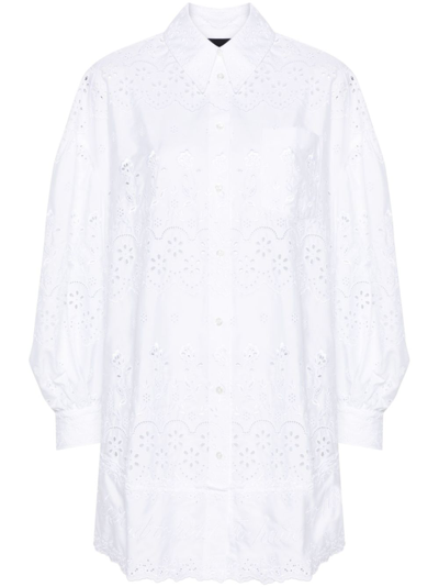 Shop Simone Rocha White Broderie-anglaise Cotton Shirtdress