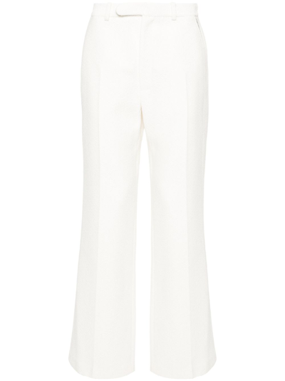 Shop Casablanca White Wide-leg Tailored Trousers