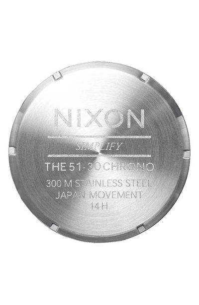 Shop Nixon 51-30 Chronograph Bracelet Watch, 51mm In Silver / Midnight