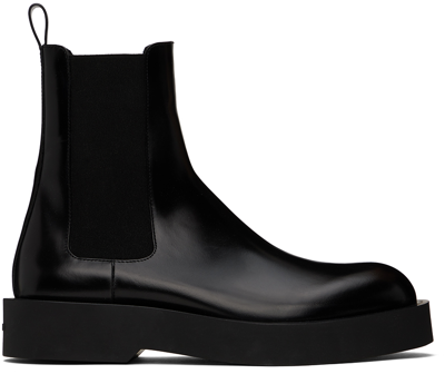 Shop Jil Sander Black Calfskin Chelsea Boots In 001 Black