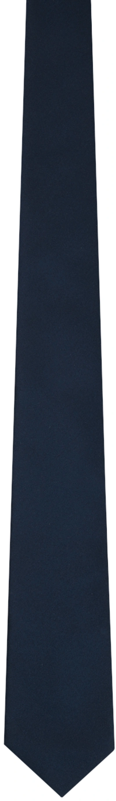 Shop Ferragamo Navy Silk Tie In Blue Notte