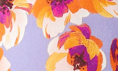 Shop Smythe Floral Pleat Shoulder Button-up Shirt In Lavender Multi