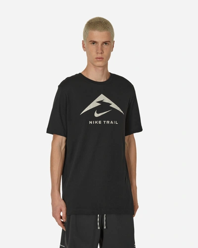Shop Nike Dri-fit Trail Running T-shirt Black In Multicolor