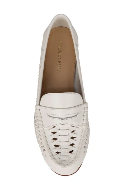 Shop Veronica Beard Woven Penny Loafer In Coconut