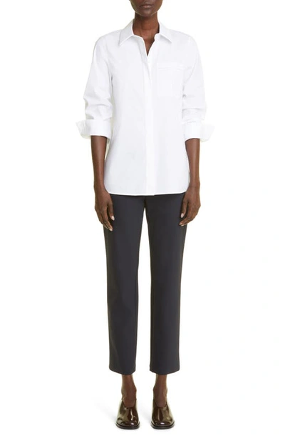 Shop Lafayette 148 Waldorf Straight Leg Ankle Pants In Ink