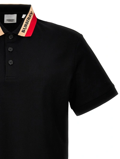 Shop Burberry 'edney' Polo Shirt In Black
