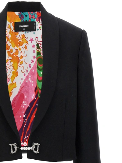 Dsquared2 'jewel' Short Jacket Cropped Length In Black