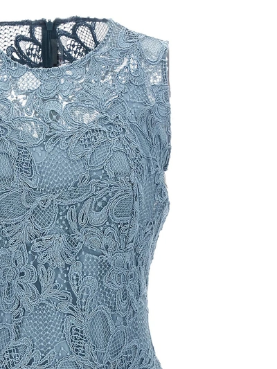 Shop Ermanno Scervino Lace Midi Dress In Blue
